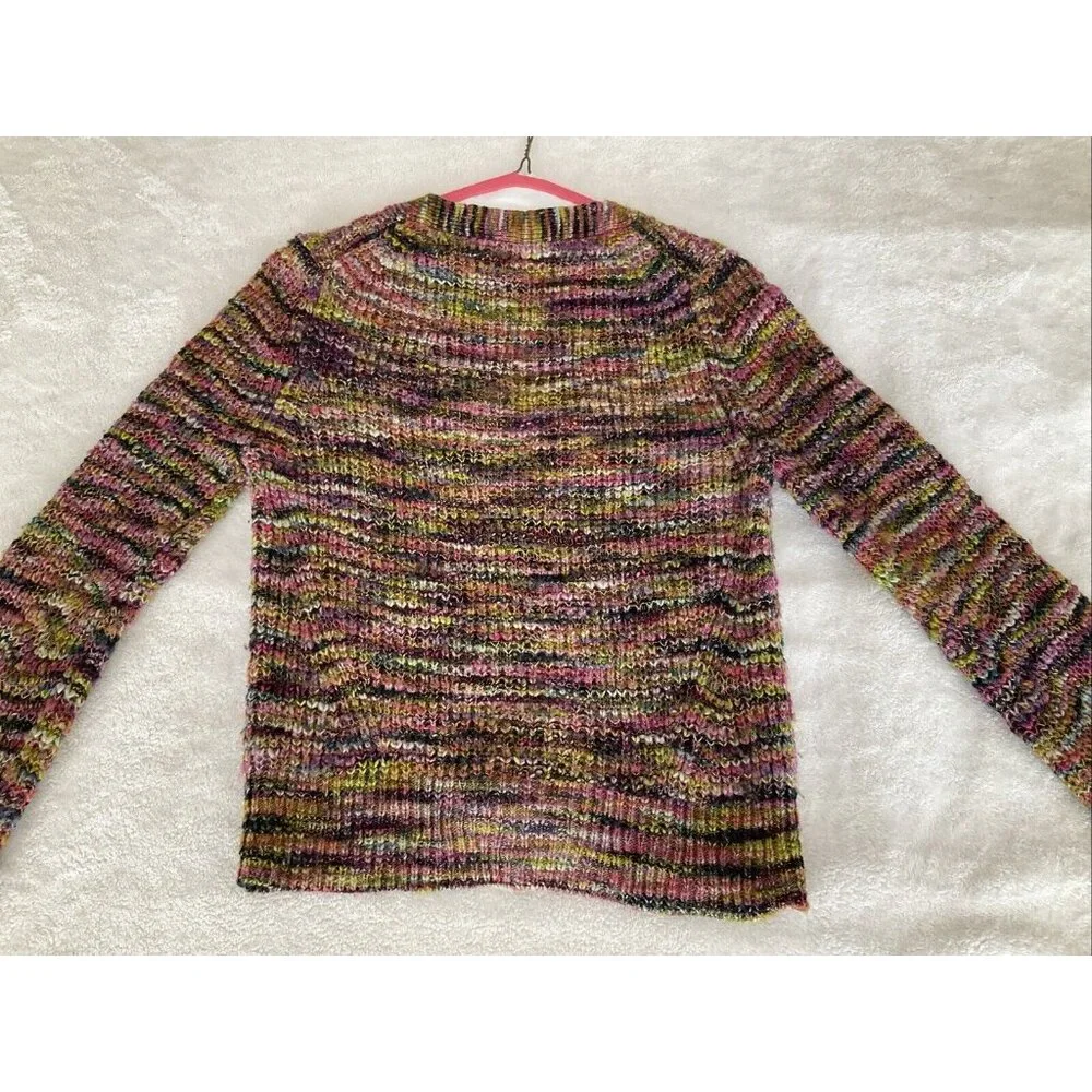 VERONICA BEARD Women Small Space Dye Multi-Color Dorla Wool Cardigan Sweater - Picture 12 of 14